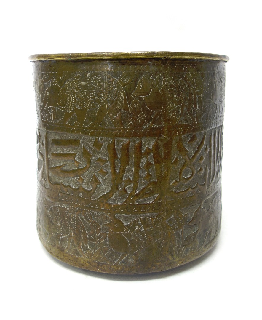 Appraisal: A middle Eastern brass jardiniere probably Syrian early th century