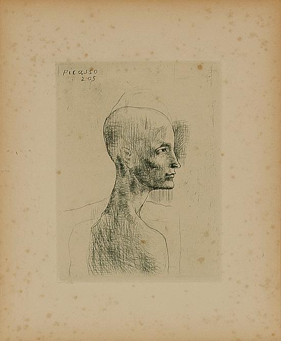 Appraisal: PABLO PICASSO Spanish French - Buste D'Homme Pl from Saltimbanques