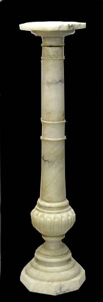 Appraisal: An Italian alabaster pedestal first quarter th century The cylindrical