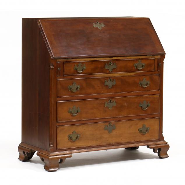 Appraisal: MID-ATLANTIC CHIPPENDALE CHERRY SLANT FRONT DESK Circa poplar secondary dovetailed