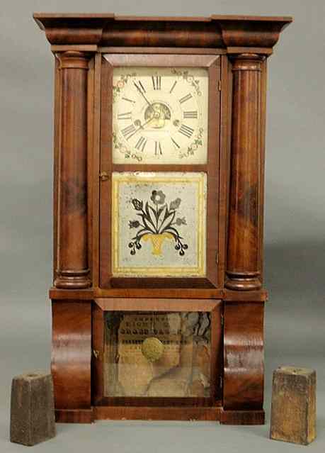 Appraisal: Empire mahogany veneered eight-day clock c with label Forrestville Manufacturing