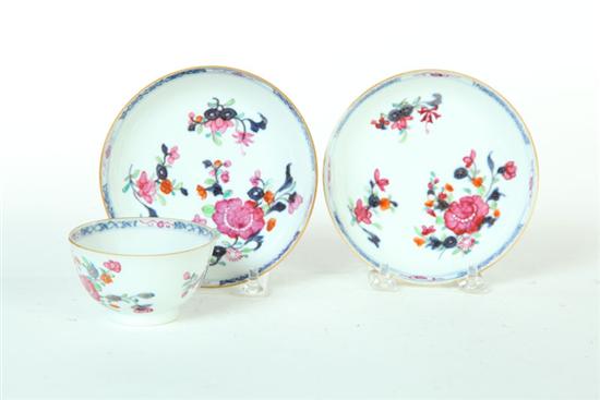 Appraisal: HANDLELESS CUP AND TWO SAUCERS China late th century Transfer