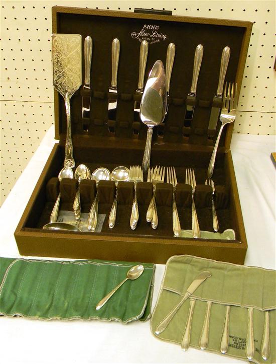 Appraisal: STERLING Towle flatware ''Silver Mutes'' pattern including five dinner knives