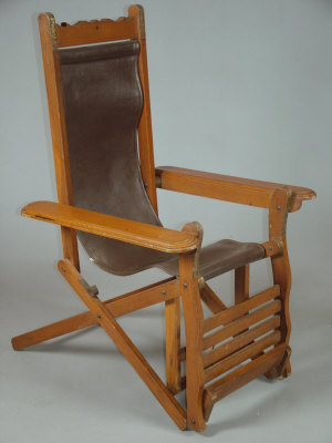 Appraisal: A stained wood folding verandah chair India circa with modern