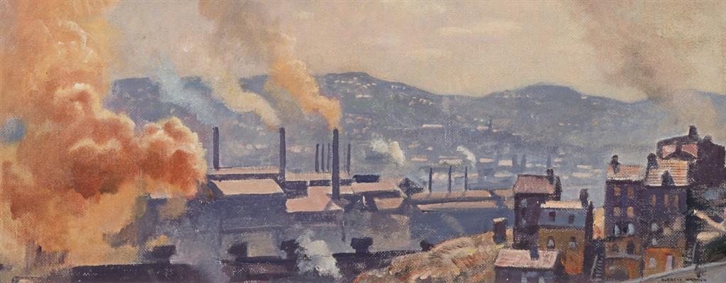 Appraisal: EVERETT LONGLEY WARNER American - Industrial Scene Pittsburgh oil on