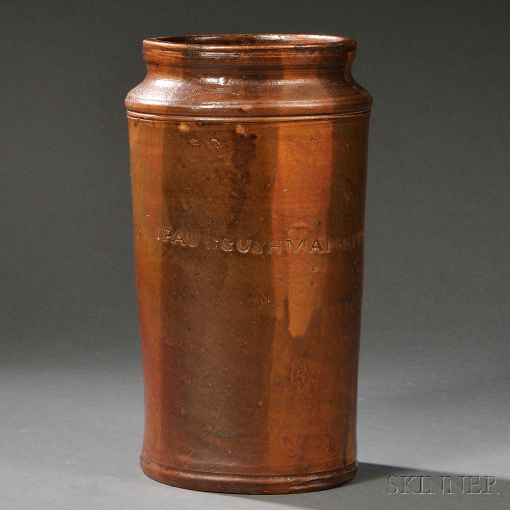 Appraisal: Paul Cushman Stoneware Crock Albany New York early th century