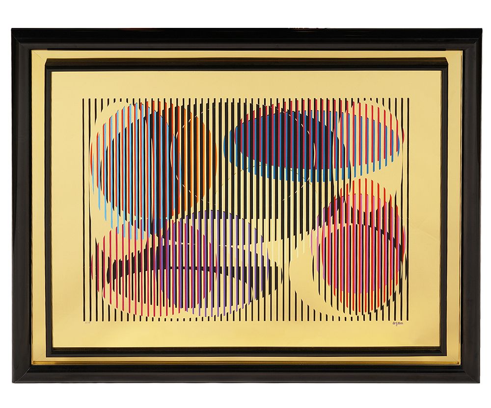 Appraisal: Yaacov Agam Op Art Mirror Yaacov Agam Israel Born Mirror