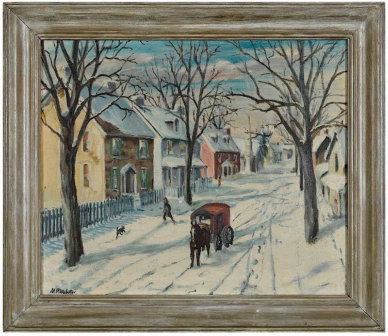 Appraisal: Mary Webster American School th century Winter's Morning signed lower