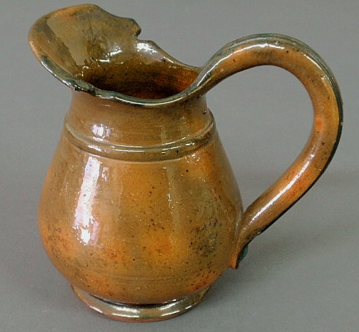 Appraisal: Stahl Pottery redware pitcher signed By R R Stahl h