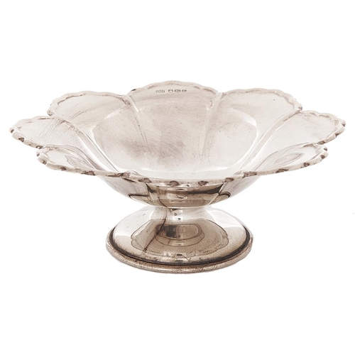 Appraisal: A George VI silver petal lobed bonbon dish cm diam