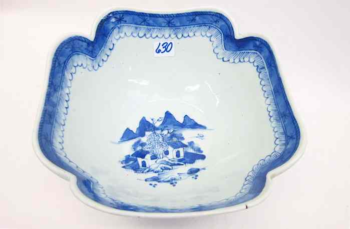 Appraisal: CHINESE BLUE AND WHITE PORCELAIN BOWL having flared sides with