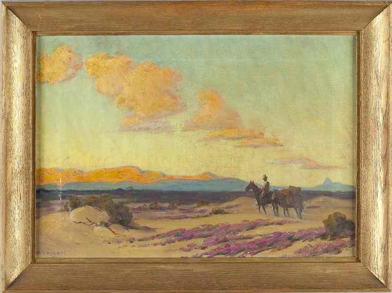 Appraisal: Arthur Hazard CA - Desert Sunsetoil on canvas signed at