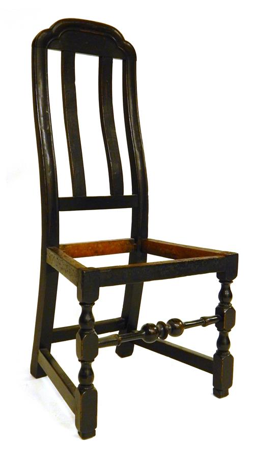 Appraisal: Boston William Mary side chair c s recent black finish