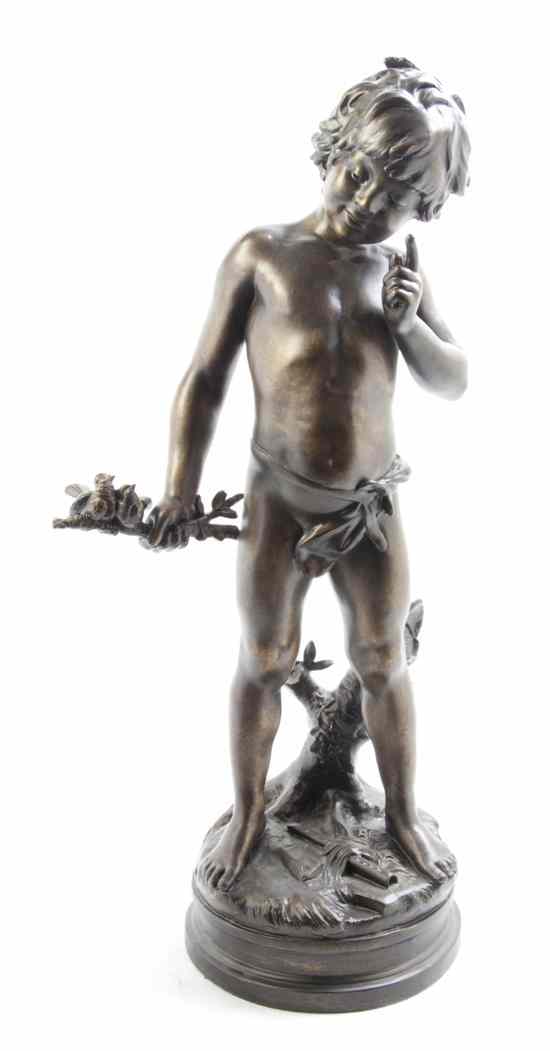 Appraisal: A French Cast Metal Figure after Auguste Moreau depicting a