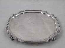 Appraisal: A rectangular silver salver with incurved corners by Asprey Sheffield