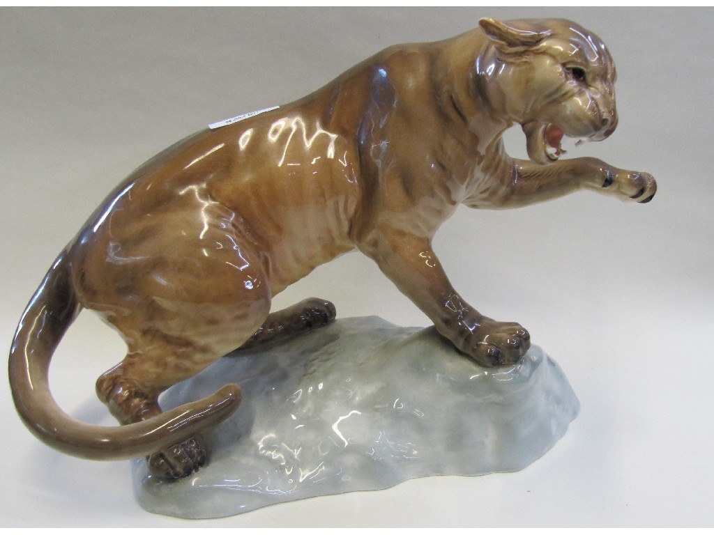 Appraisal: Beswick Puma on rocky outcrop No