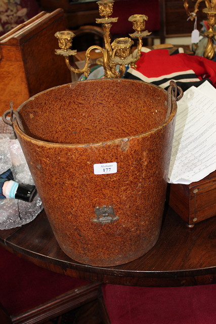 Appraisal: A PAPER MACHE BUCKET mounted with a Royal Scots emblem