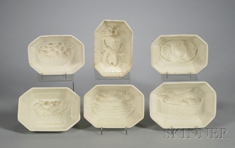 Appraisal: Six Creamware Culinary Molds England late th early th century