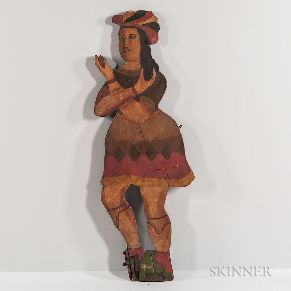 Appraisal: Two-sided Polychrome Painted Tobacconist Figure Two-sided Polychrome Painted Tobacconist Figure