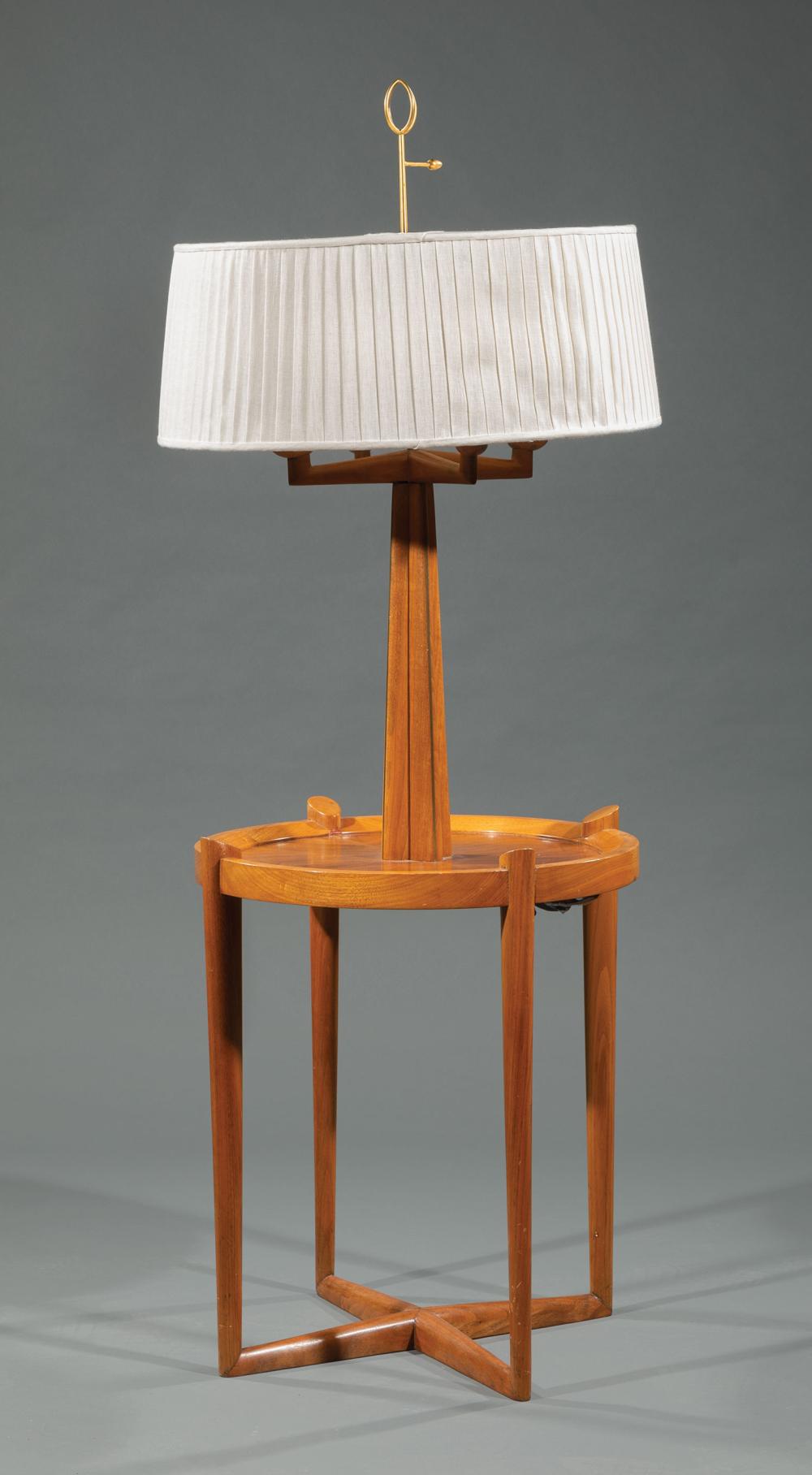 Appraisal: American Modernist Butternut Lamp Table c designed by David Wider