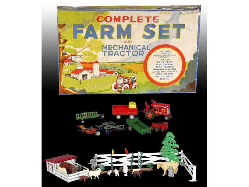 Appraisal: Marx Farm Set with Mechanical Tractor and Original Description ''