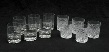 Appraisal: Five Cut Glass Tumblers With diamond points Together with six