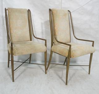 Appraisal: Pr Bronze Finish Mastercraft Dining Chairs Bras Pr Bronze Finish