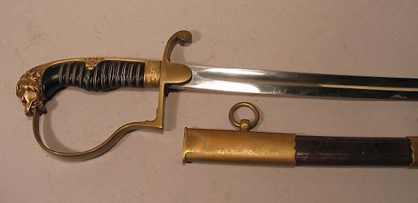 Appraisal: A German officer's sword Curved inch nickel-plated blade by W