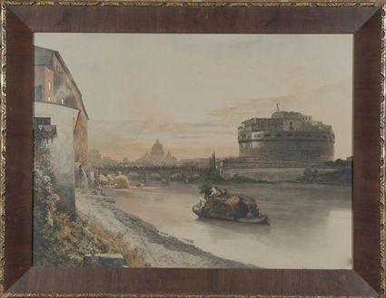 Appraisal: Italian School View of the Tiber Looking toward the Vatican