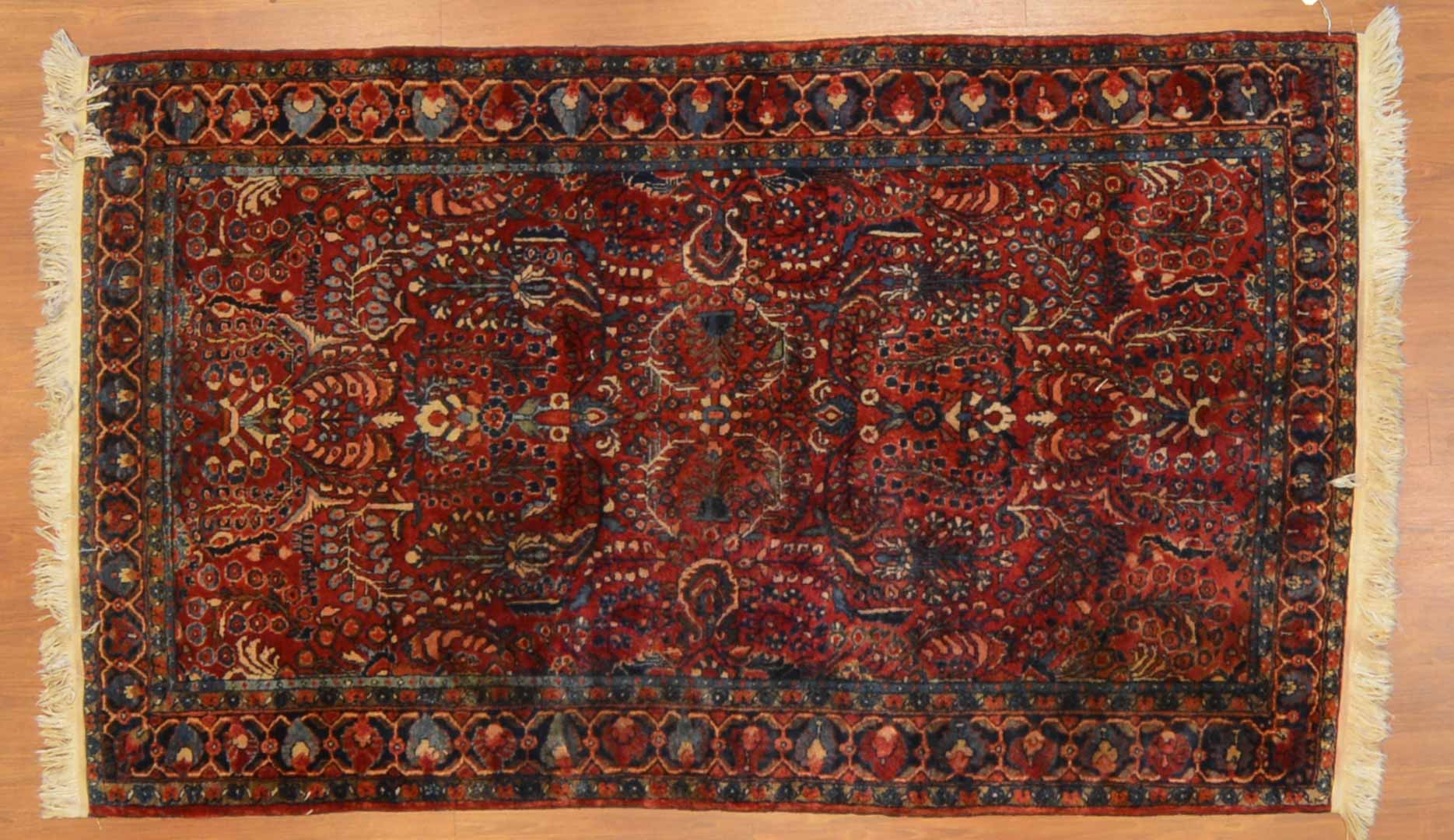 Appraisal: Semi-antique Sarouk rug approx x Persia circa Condition Replaced fringe