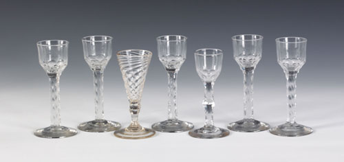 Appraisal: Set of five Anglo-Irish colorless glass cordials late th c