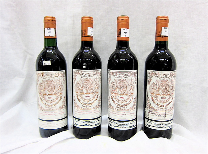 Appraisal: FOUR BOTTLES VINTAGE FRENCH RED BORDEAUX Chateau Pichon-Longueville au Baron