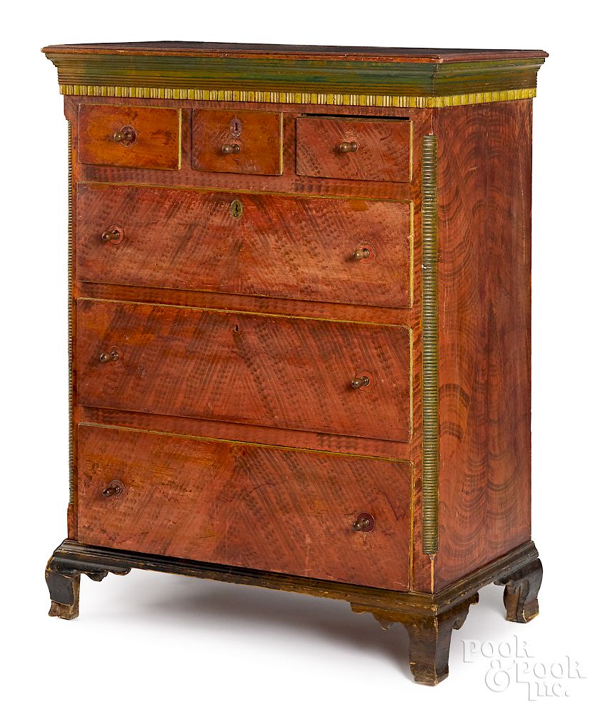 Appraisal: Pennsylvania painted pine chest of drawers Exclusive on Bidsquare Pennsylvania