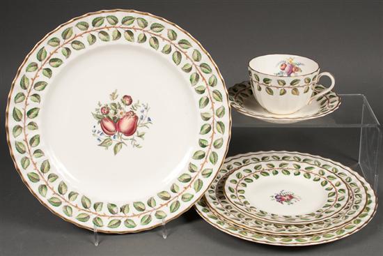 Appraisal: Royal Worcester transfer decorated china piece partial dinner service in