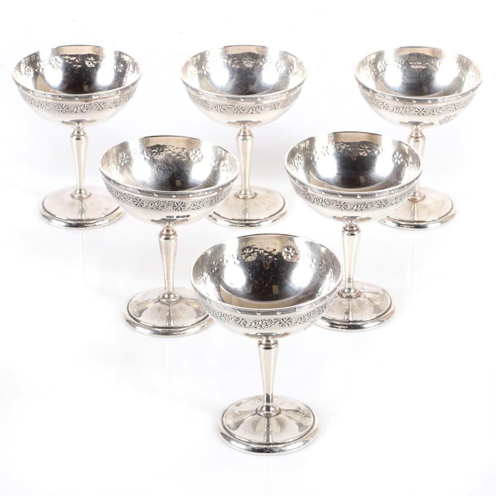 Appraisal: SET OF SIX ROBERTS AND BELK ANTIQUE VICTORIAN EDWARDIAN STERLING