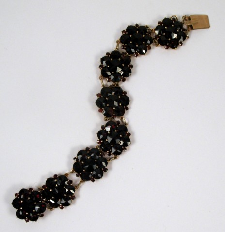 Appraisal: GARNET AND FOURTEEN KARAT GOLD BRACELET - in length and