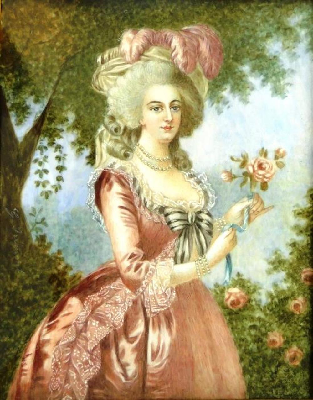 Appraisal: MINIATURE Woman Marie Antoinette after a work by Elisabeth Vigee