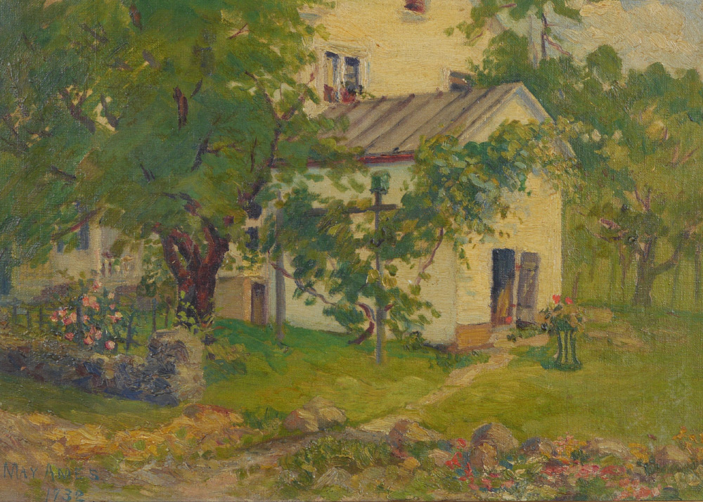 Appraisal: AMES May American - ''The Homestead'' Oil Canvas Board sight