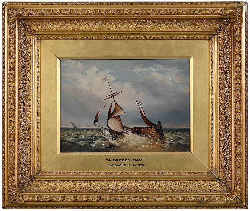 Appraisal: Attributed to Edward William Cooke British - Fishing Vessel in