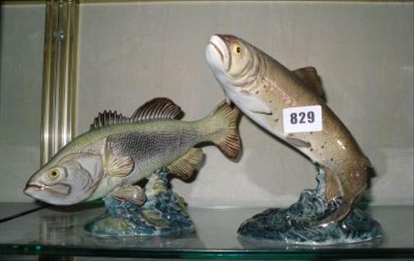 Appraisal: Two Beswick fish models trout and perch