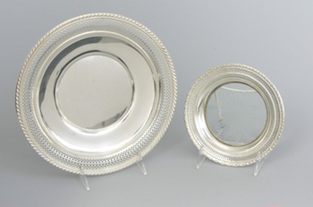 Appraisal: A Lot of Two Silver Liner Plates American th Century