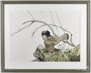 Appraisal: Anthony Henneberg American b watercolor and gouache ruffed grouse signed