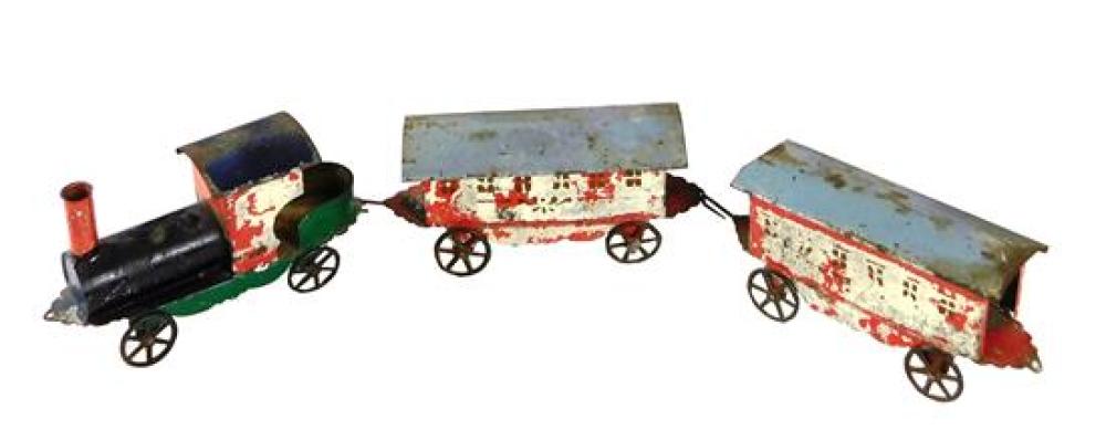 Appraisal: TOY Early American tin train c - attributed to Merriam