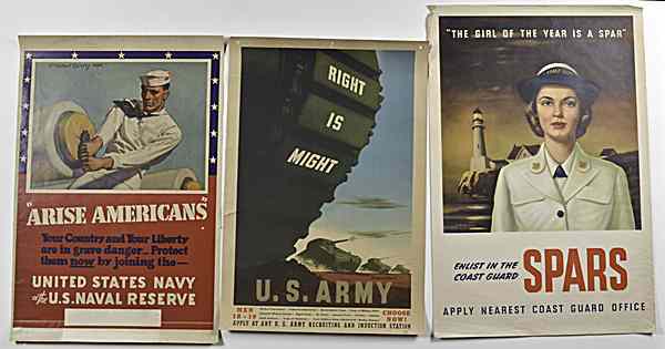 Appraisal: U S WWII Recruiting Posters Lot of Six First poster