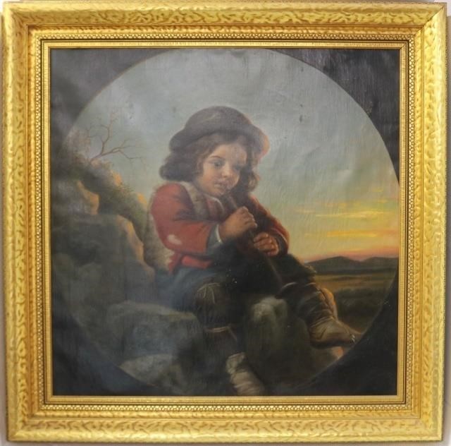 Appraisal: LATE TH CENTURY OIL ON CANVAS UNSIGNED DEPICTS A YOUNG