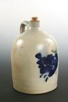 Appraisal: STONEWARE- Two gallon jug with blue floral decoration impressed N