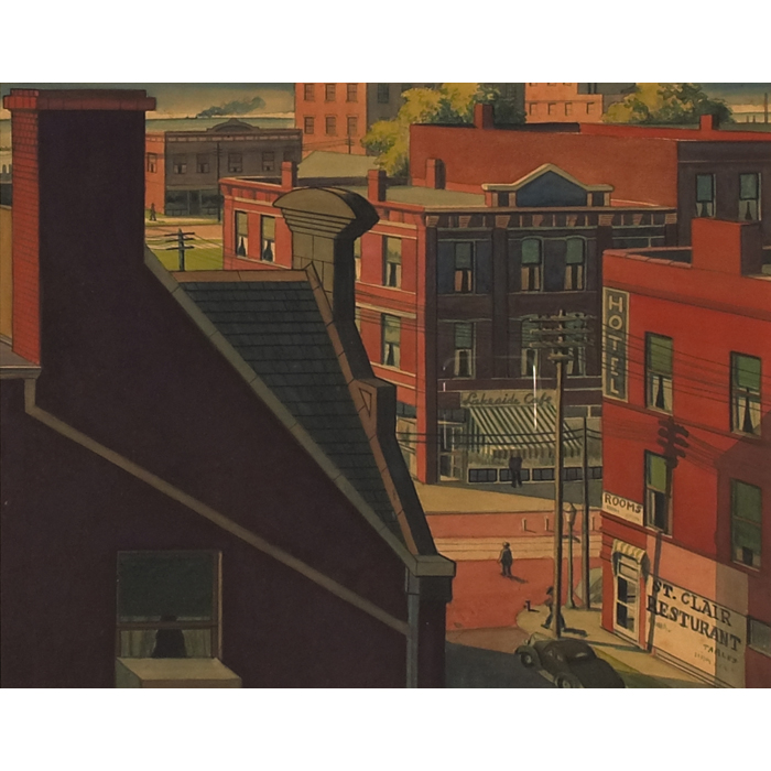 Appraisal: Carl Tuttle American early th century Urban Scene c gouache