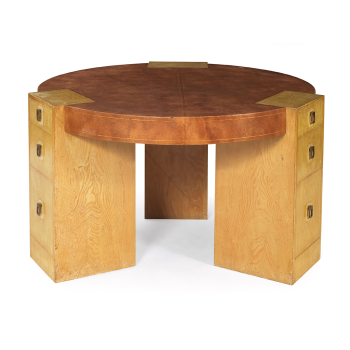 Appraisal: Johann Tapp desk by Tapp Inc round form with original