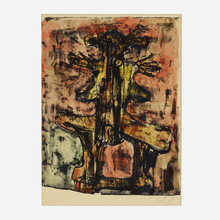 Appraisal: Leon Golub DAMAGED MAN lithograph in colors with watercolor h