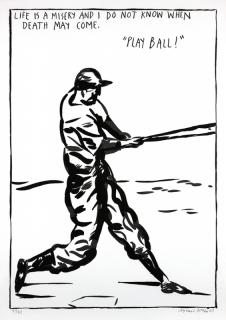 Appraisal: Print Raymond Pettibon Raymond Pettibon American b Play Ball screenprint